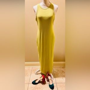 Heavy Ribbed Knit Maxi Dress. Side Slit. Size LARGE. GREAT STRETCH. NWOT